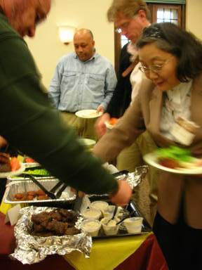 left to right, Kevin Franklin, (Illinois Computing in the Humanities, Arts, and Social Science), Roger Hart, Xinru Liu (College of New Jersey)
