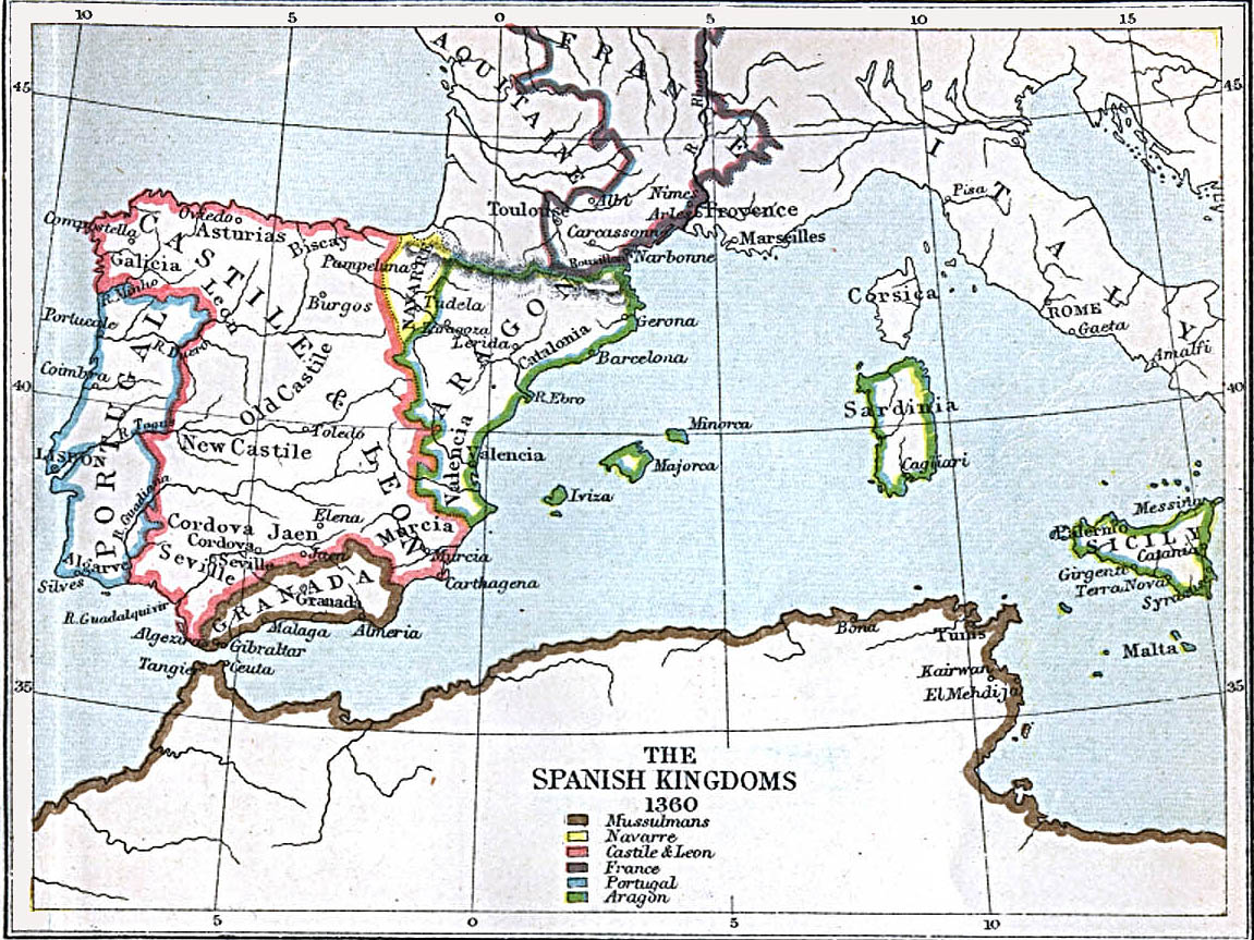 map of medieval spain